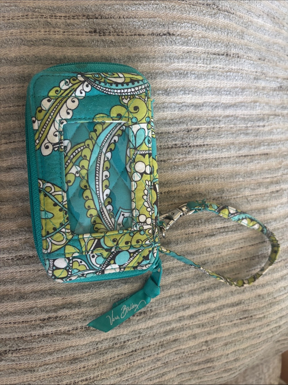 Vera Bradley Turquoise Paisley Wristlet Phone Pouch